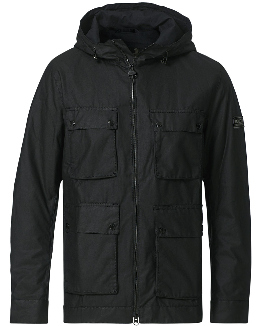 Herre | Jakker | Barbour International | Mechanical Hooded A7 Waxed Jacket Black