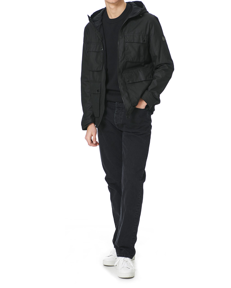 Herre | Jakker | Barbour International | Mechanical Hooded A7 Waxed Jacket Black
