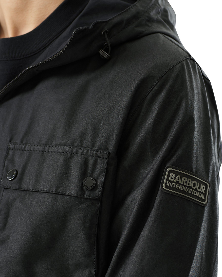Herre | Jakker | Barbour International | Mechanical Hooded A7 Waxed Jacket Black
