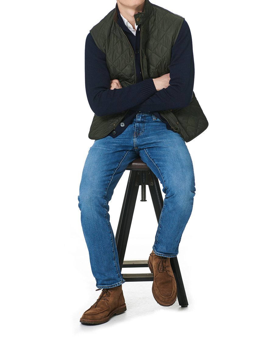 Herre | Veste | Barbour Lifestyle | Lowerdale Quilted Gilet Navy L Sage Green