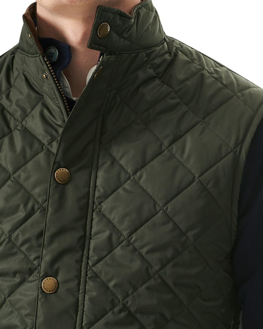 Herre | Veste | Barbour Lifestyle | Lowerdale Quilted Gilet Navy L Sage Green
