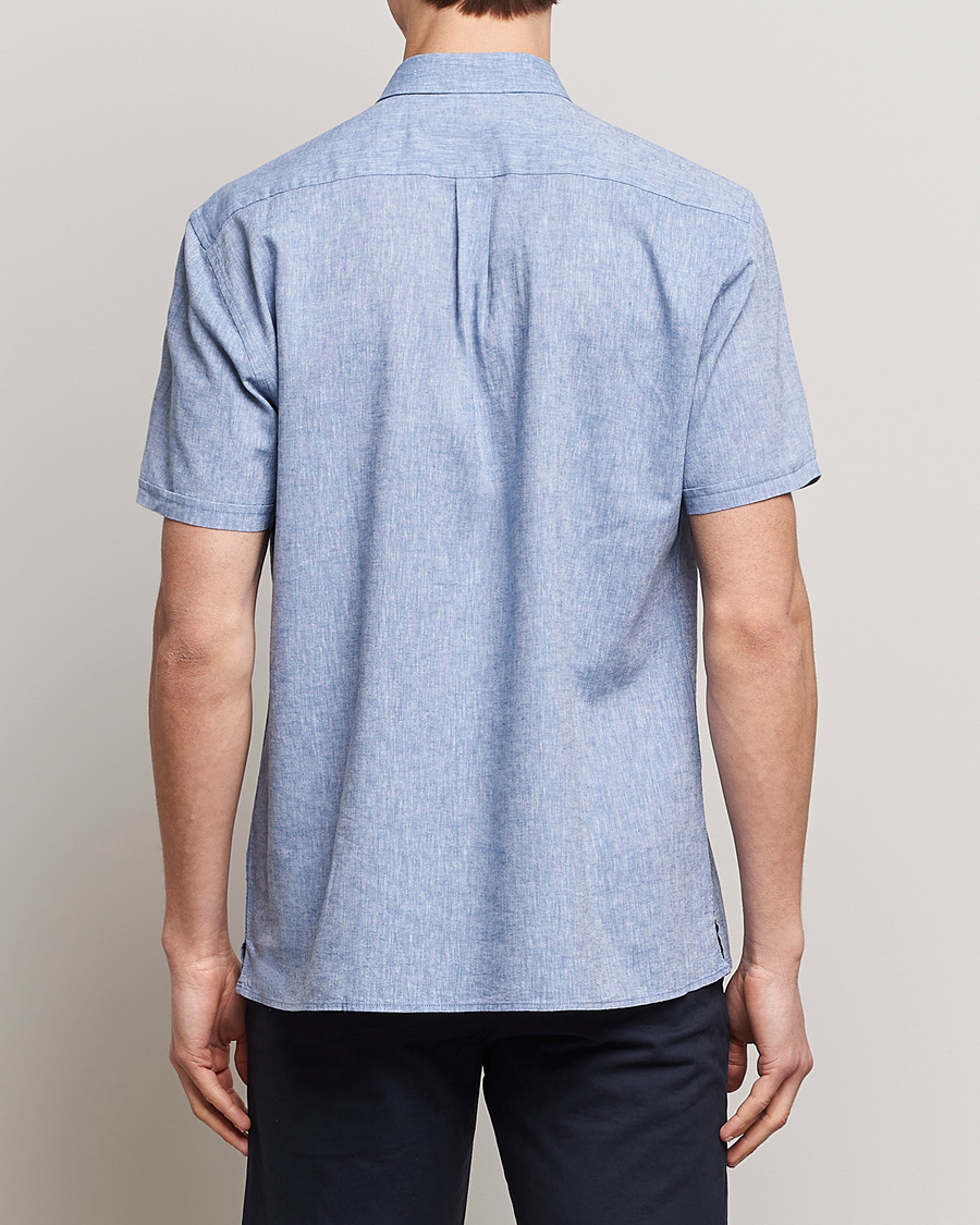 Herre | Skjorter | Barbour Lifestyle | Nelson Short Sleeve Linen/Cotton Shirt Blue