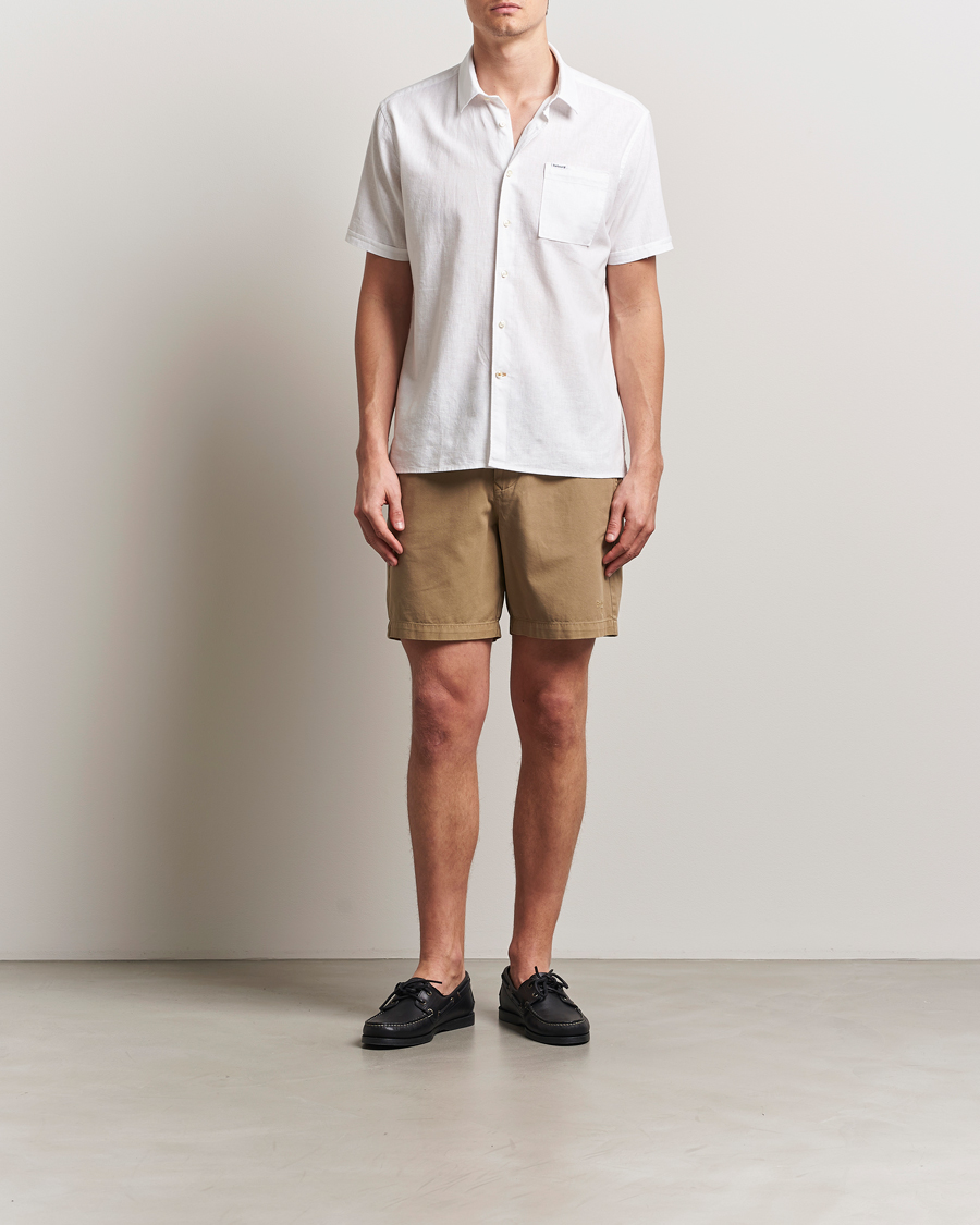 Herre | Skjorter | Barbour Lifestyle | Nelson Short Sleeve Linen/Cotton Shirt White