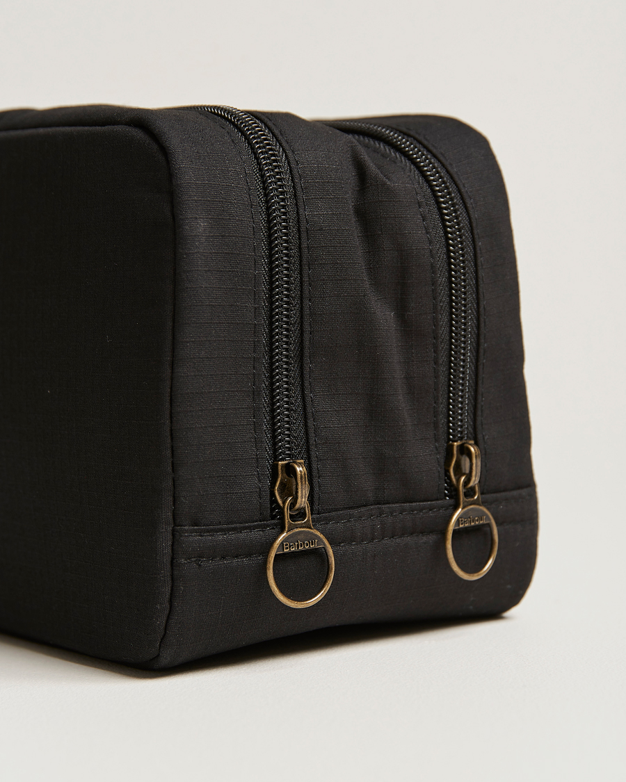 Herre | Barbour Lifestyle Double Zip Washbag Black | Barbour Lifestyle | Double Zip Washbag Black