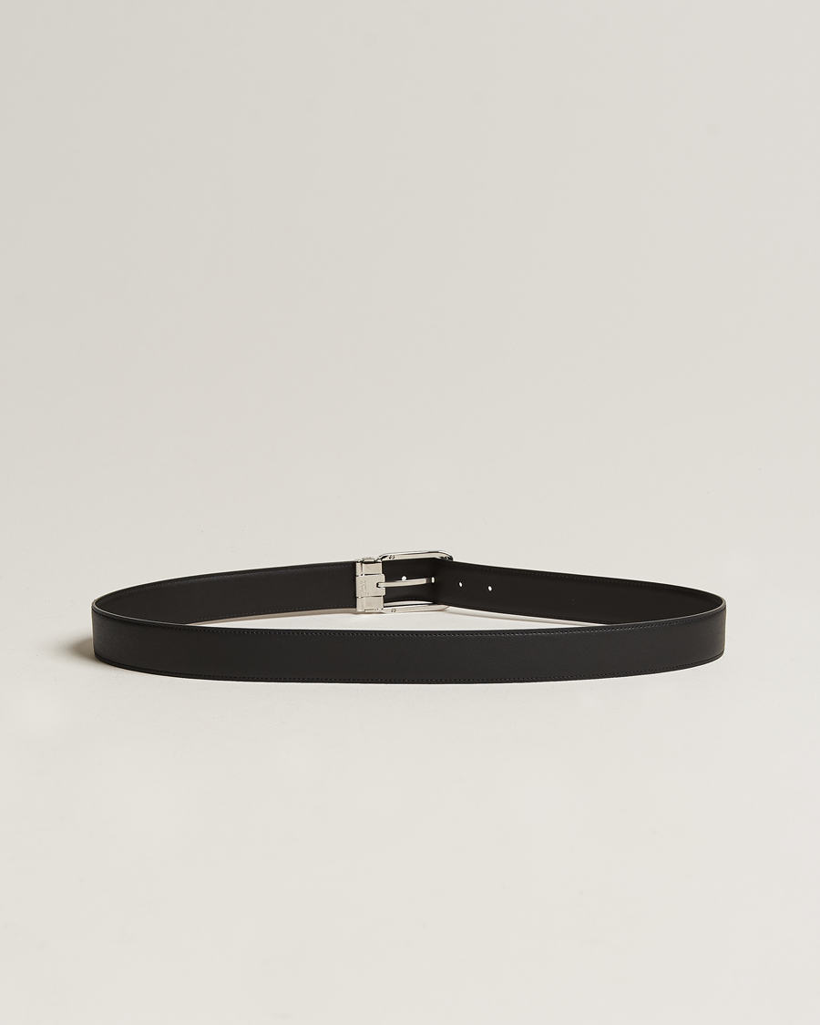 Herre | Glatte bælter | Montblanc | Black 35 mm Leather belt Black