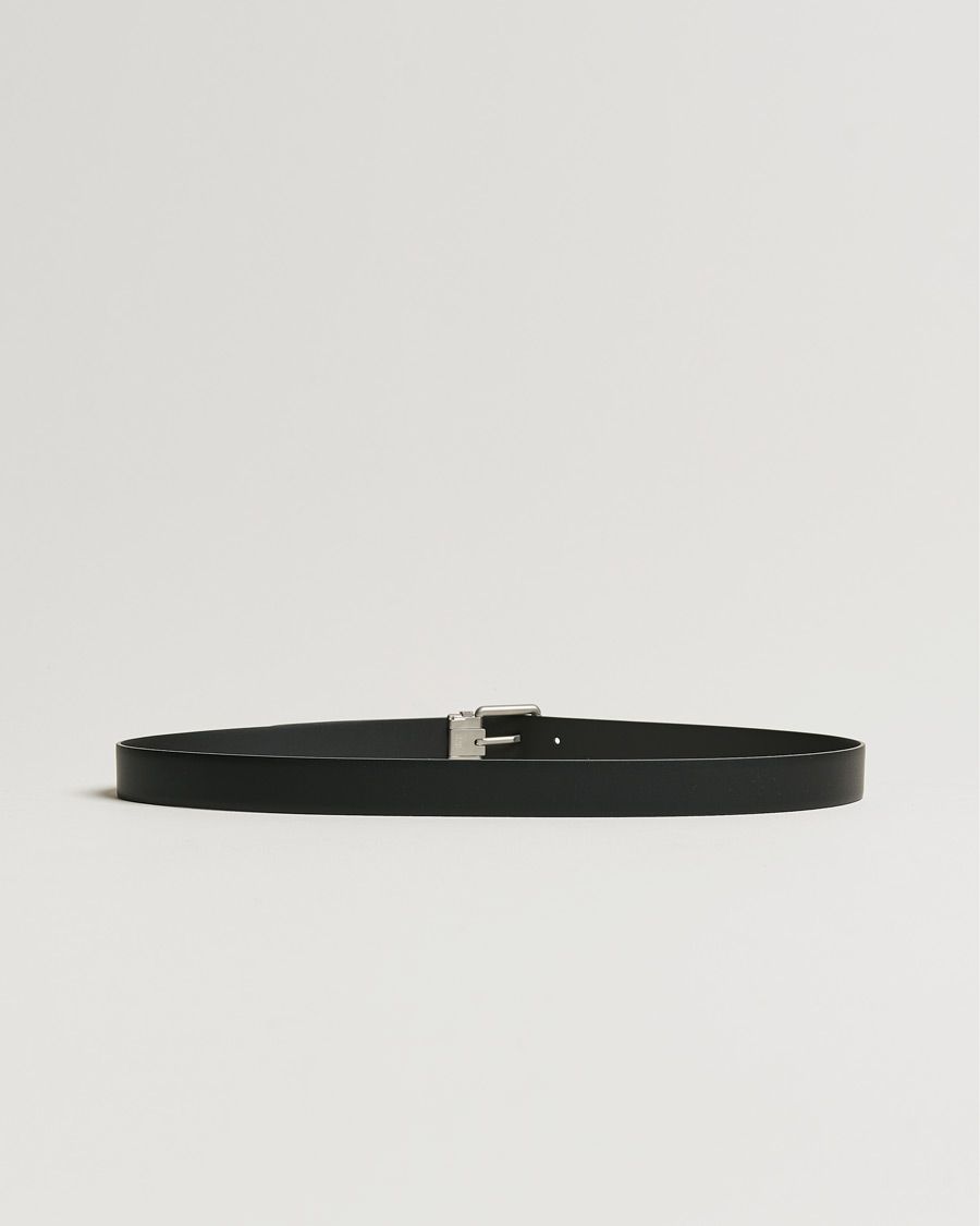 Herre | Montblanc Rounded Square Palladium Pin Buckle 30mm Belt Black | Montblanc | Rounded Square Palladium Pin Buckle 30mm Belt Black