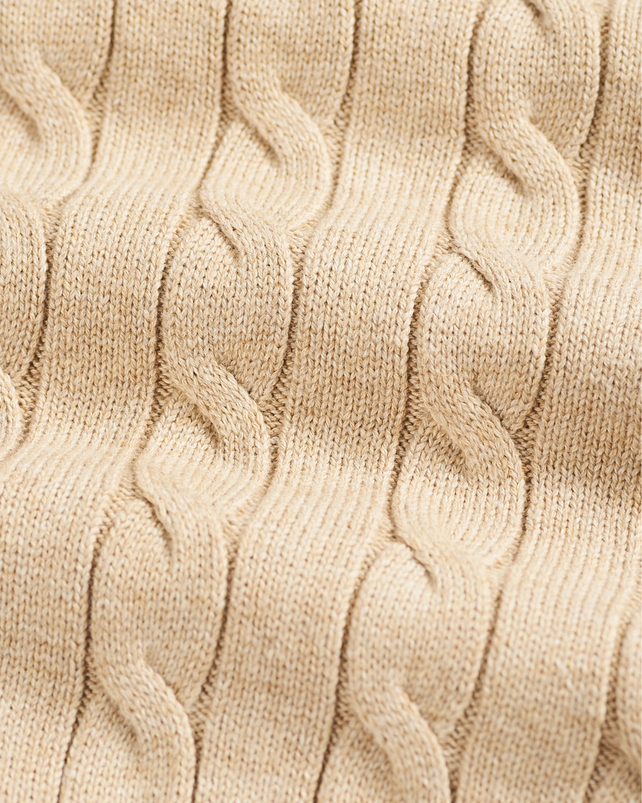 Herre | Trøjer | GANT | Cotton Cable Crew Neck Pullover Sand Melange