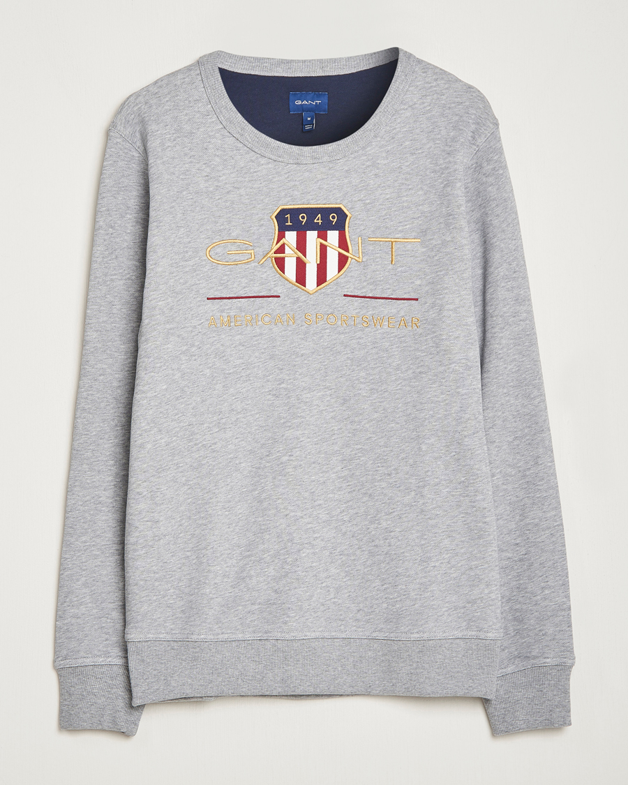 Herre | Trøjer | GANT | Archive Shield Crew Neck Sweatershirt Grey Melange