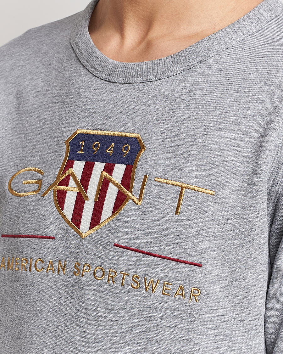 Herre | Trøjer | GANT | Archive Shield Crew Neck Sweatershirt Grey Melange