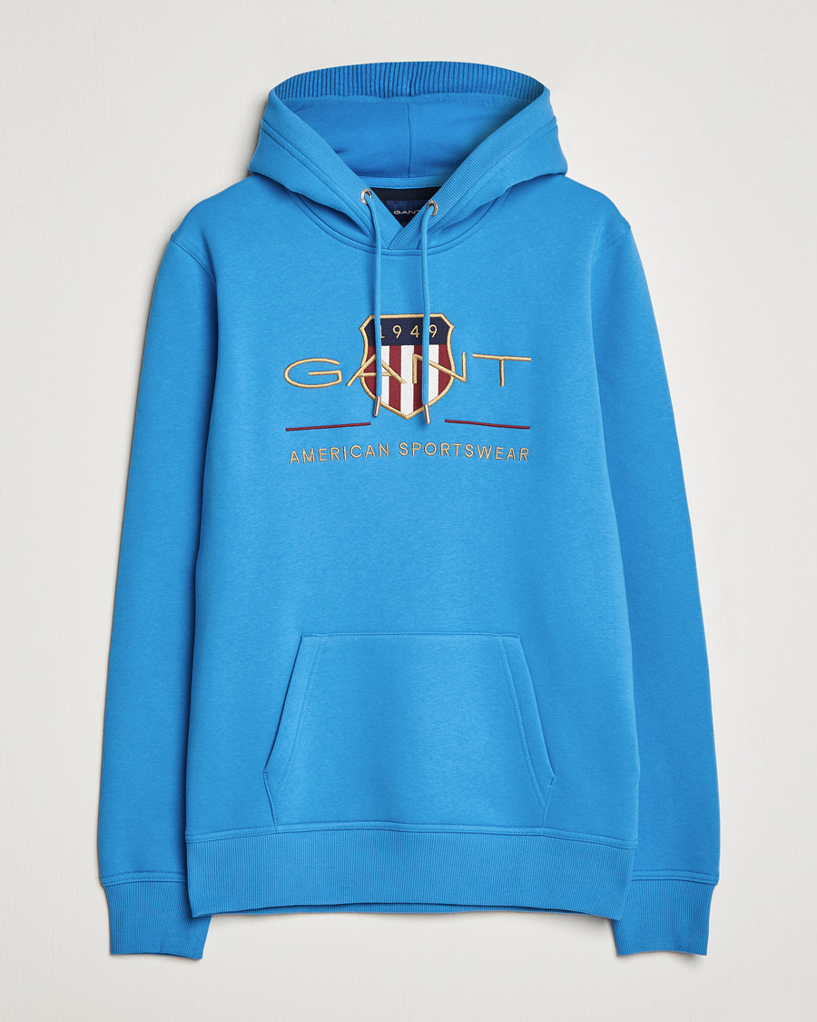 Herre | Trøjer | GANT | Archive Shield Hoodie Day Blue