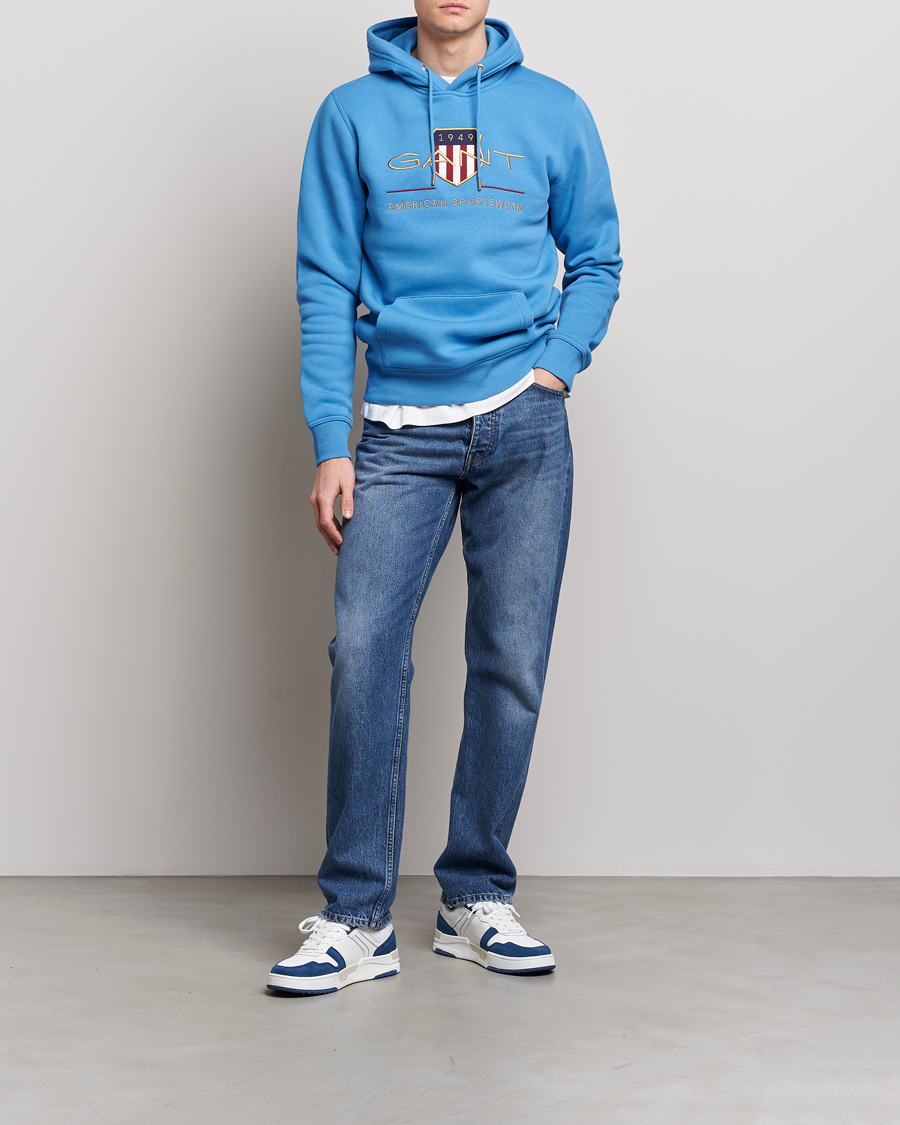 Herre | Trøjer | GANT | Archive Shield Hoodie Day Blue