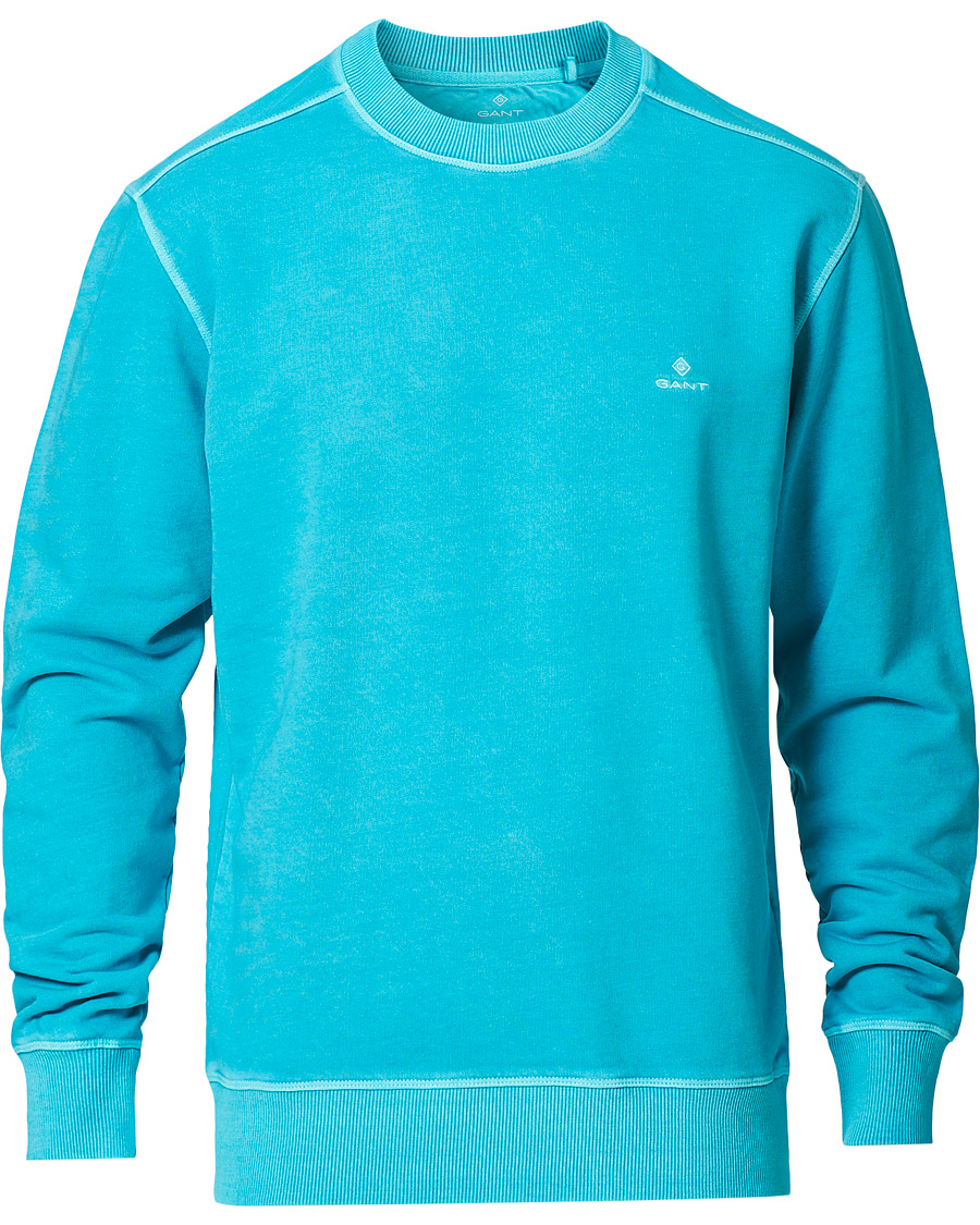 Herre | Trøjer | GANT | Sunbleached Crew Neck Sweatshirts Aqua Green