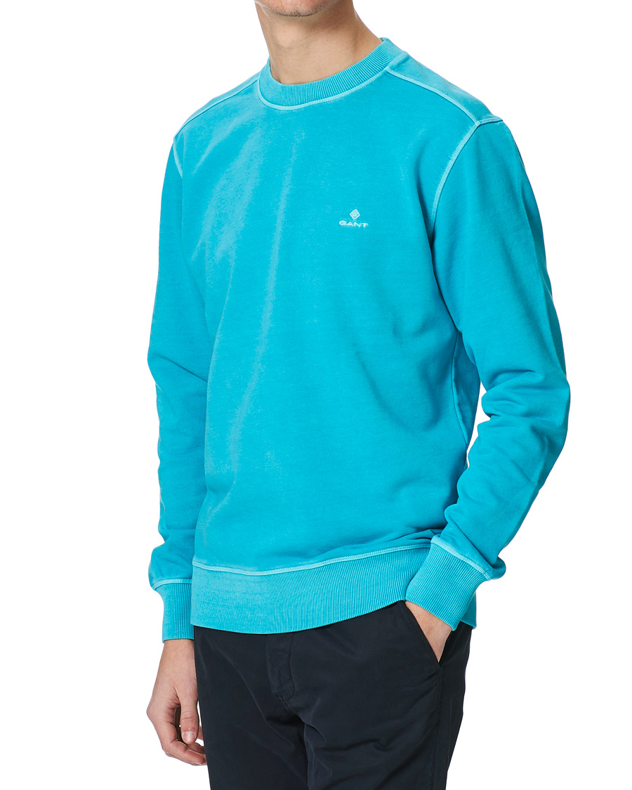 Herre | Trøjer | GANT | Sunbleached Crew Neck Sweatshirts Aqua Green