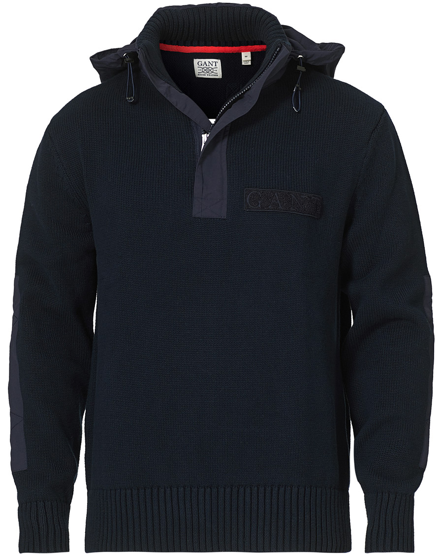 Herre | Trøjer | GANT | Rough Weather Half-Zip Sweater Evening Blue