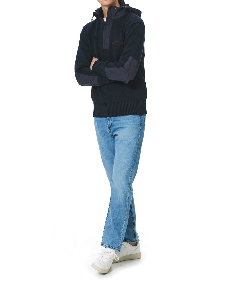 Herre | Trøjer | GANT | Rough Weather Half-Zip Sweater Evening Blue