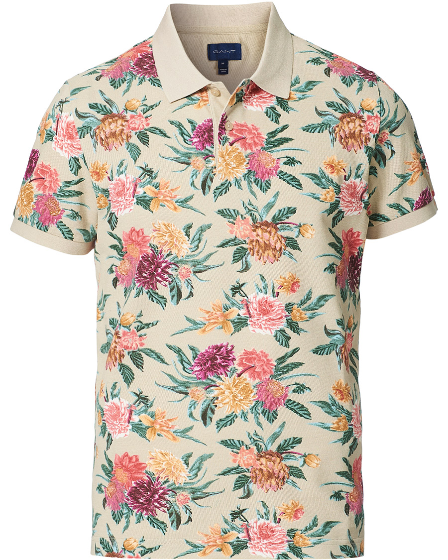 Herre | Polotrøjer | GANT | Dalia Printed Flower Polo Plaza Taupe