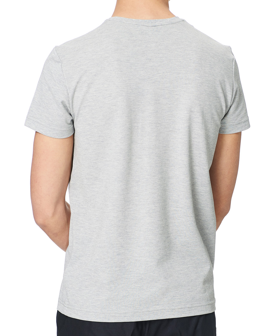 Herre | T-Shirts | GANT | Cotton Pique Crew Neck Tee Grey Melange