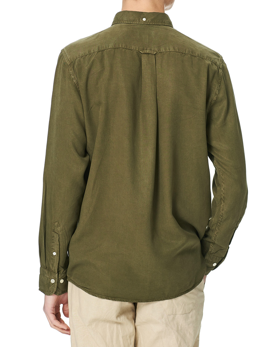 Herre | Skjorter | GANT | Regular Garment Dyed Lyocell Shirt Racing Green