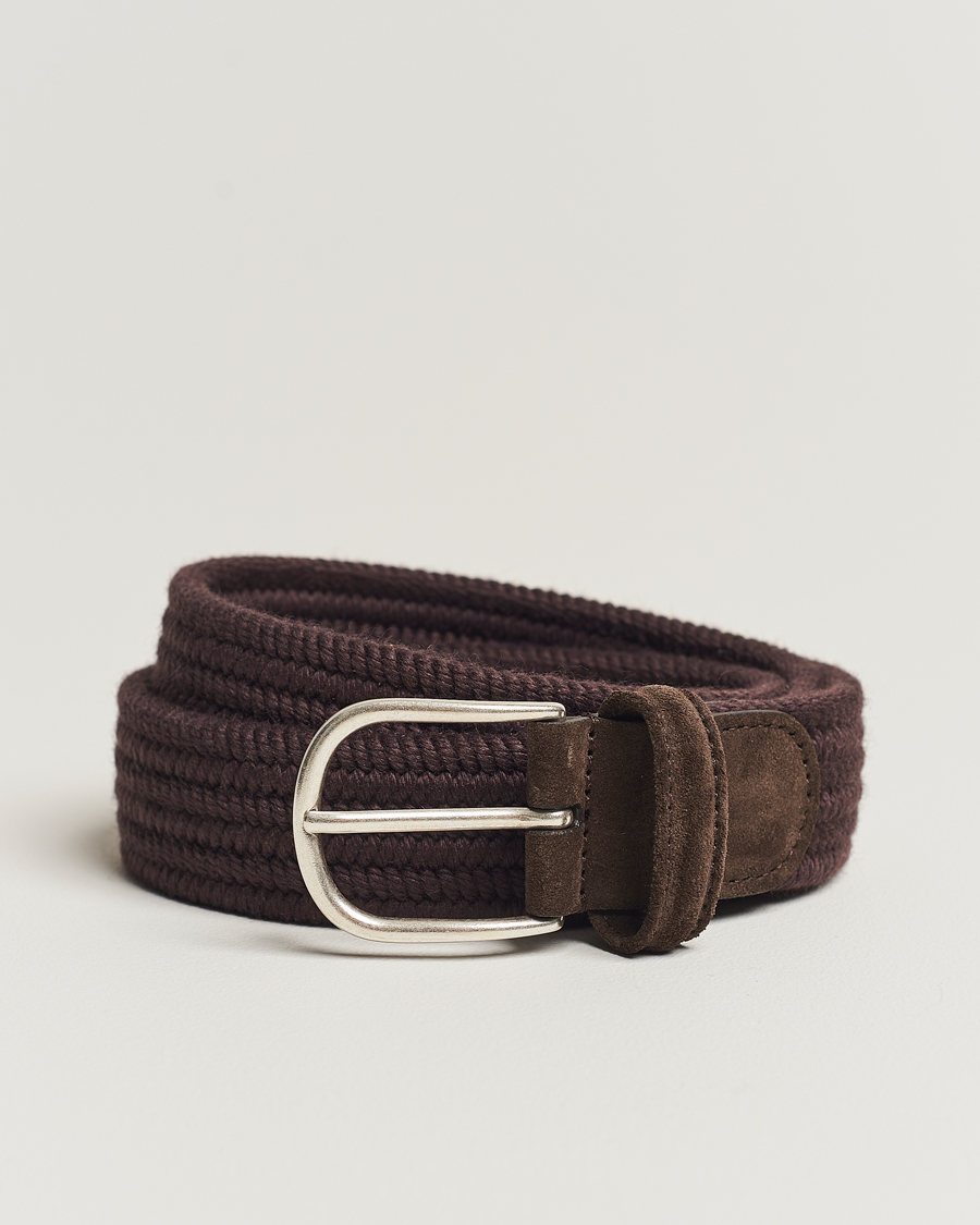 Herre | Bælter | Anderson's | Braided Wool Belt Brown