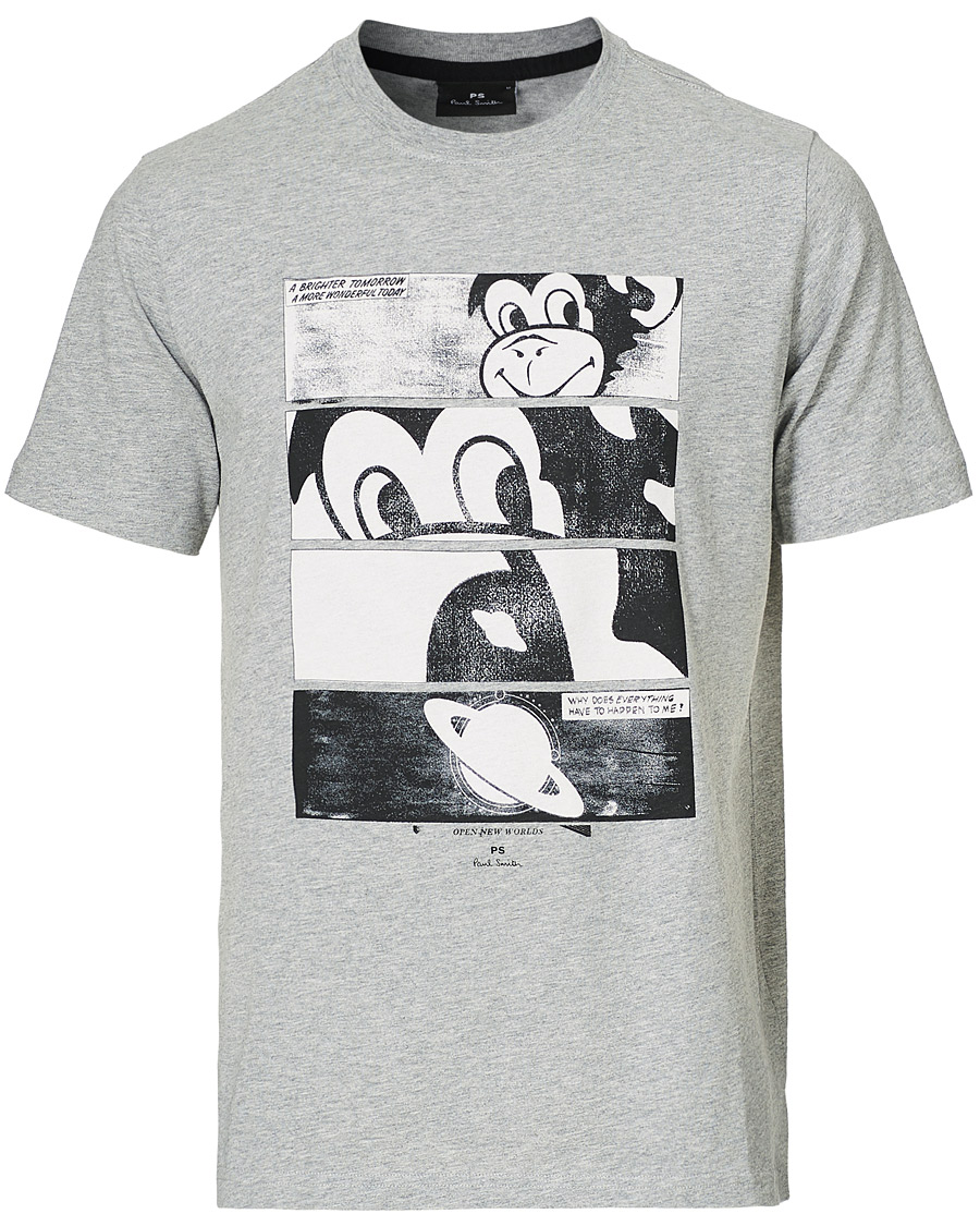 Herre | T-Shirts | PS Paul Smith | Monkey Regular Fit T-Shirt Grey