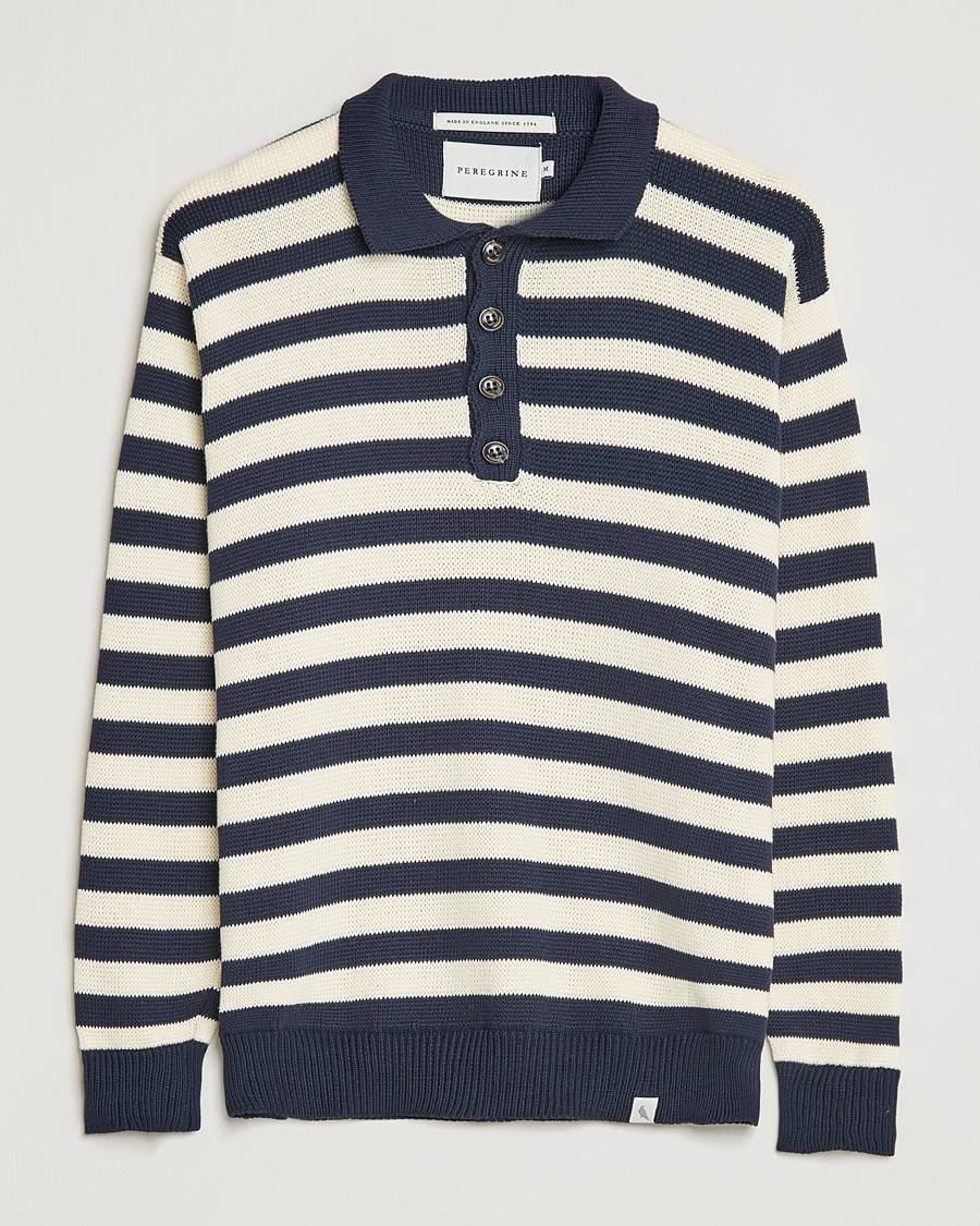 Herre | Trøjer | Peregrine | Richmond Knitted Rugby Shirt Navy/White