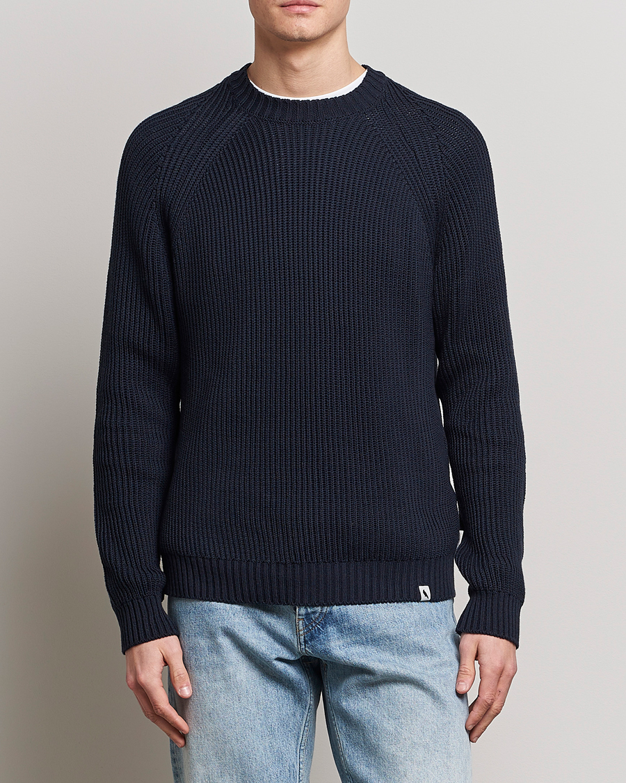 Herre | Best of British | Peregrine | Harry Organic Cotton Sweater Navy