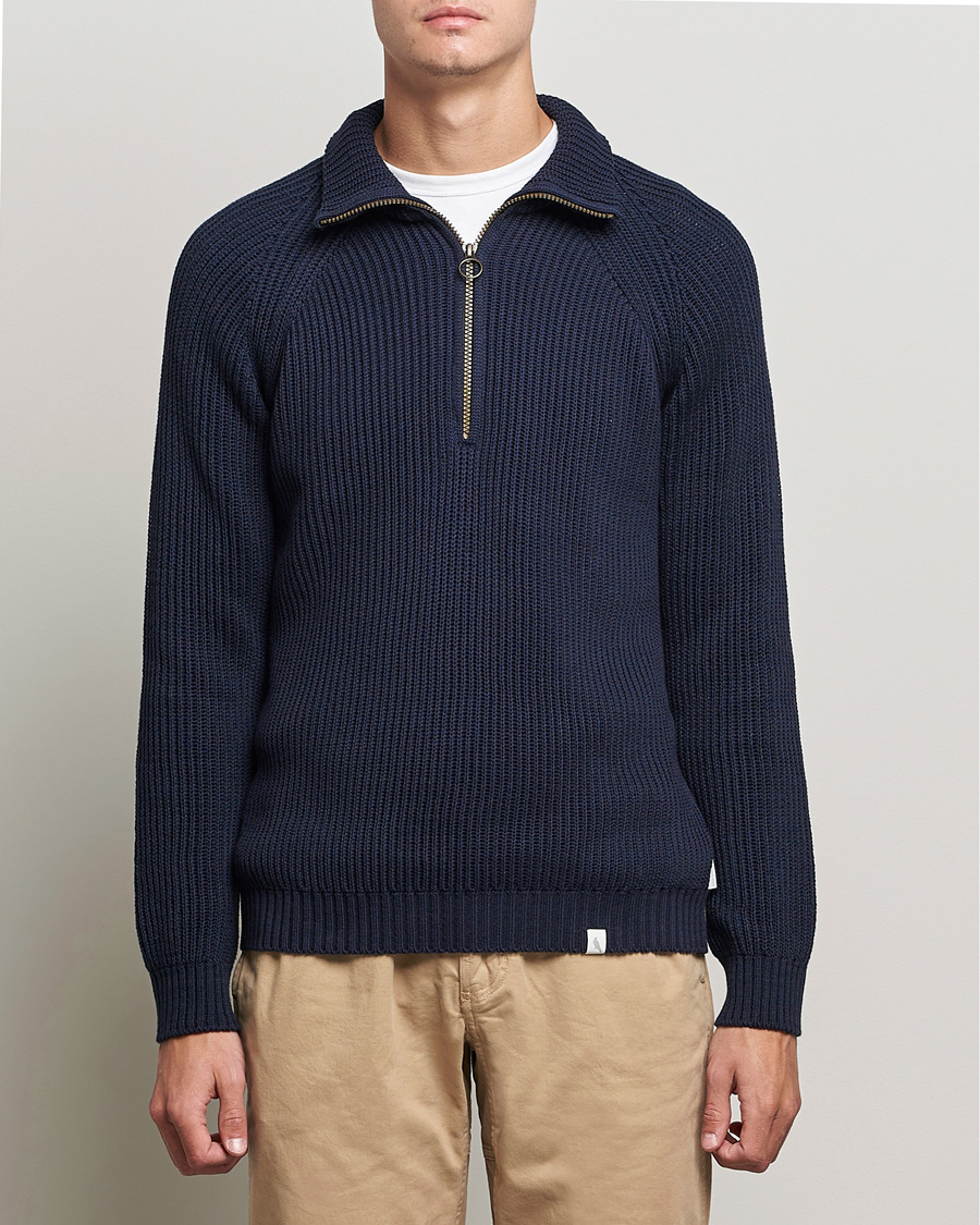 Herre | Trøjer | Peregrine | Felix Quarter Zip Jumper Navy