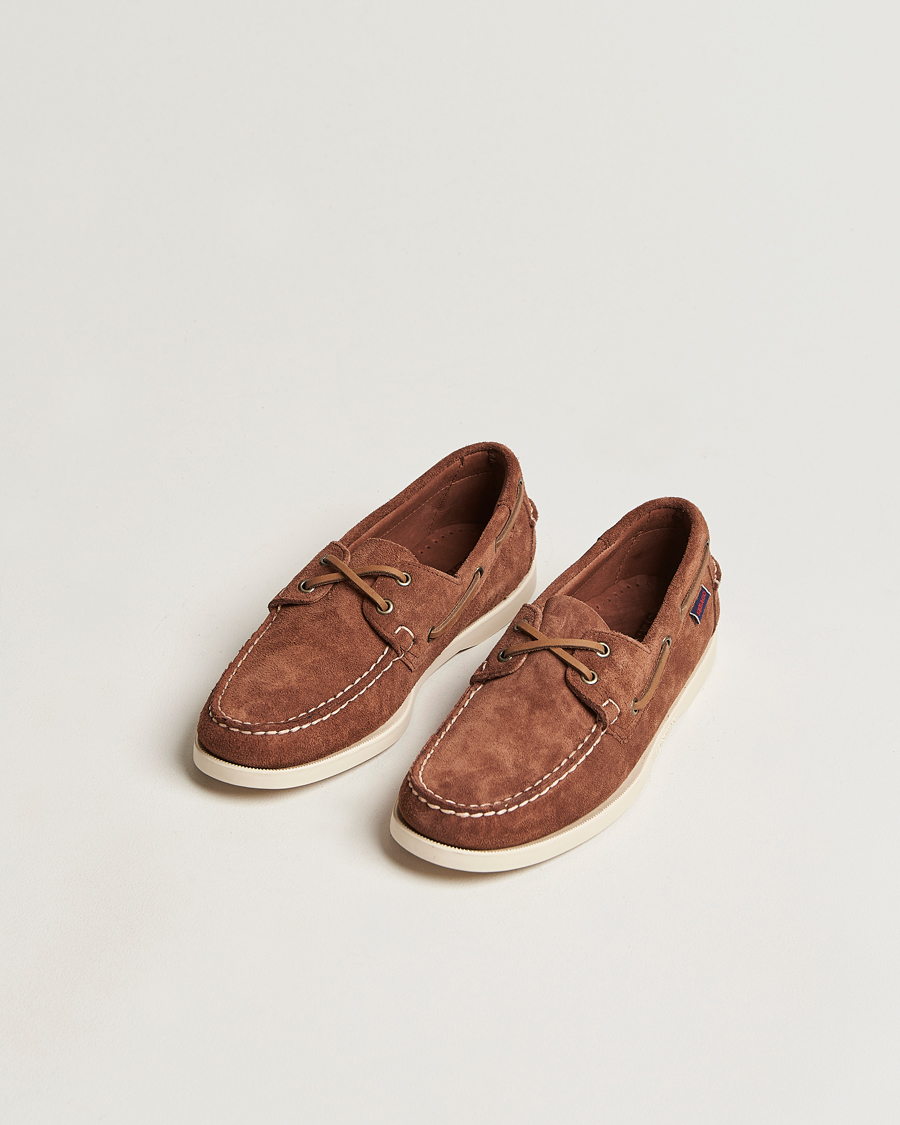 Herre | Sko i ruskind | Sebago | Docksides Suede Boat Shoe Dark Brown