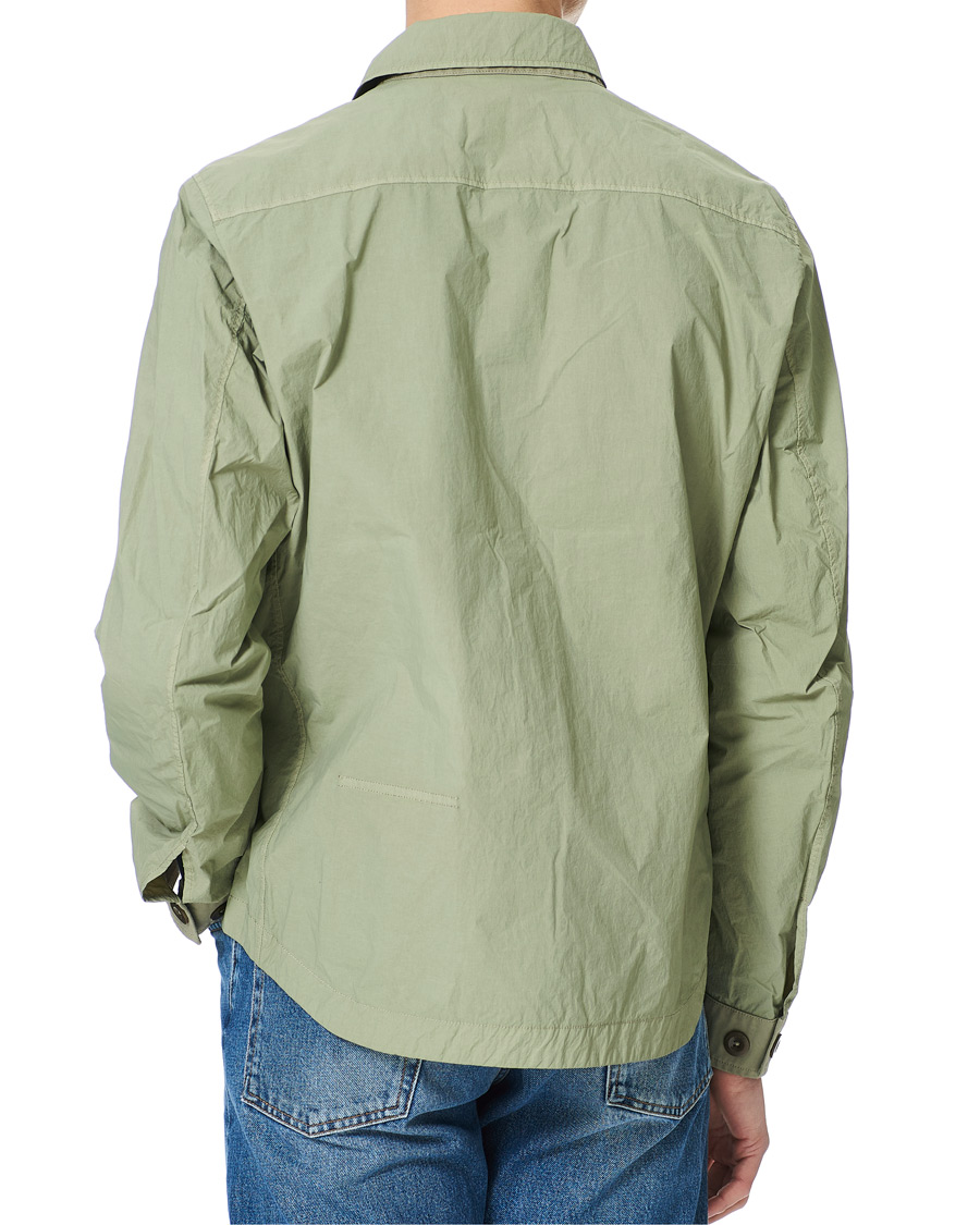 Herre | Jakker | Ten c | Garment Dyed Nylon Shirt Jacket Light Green