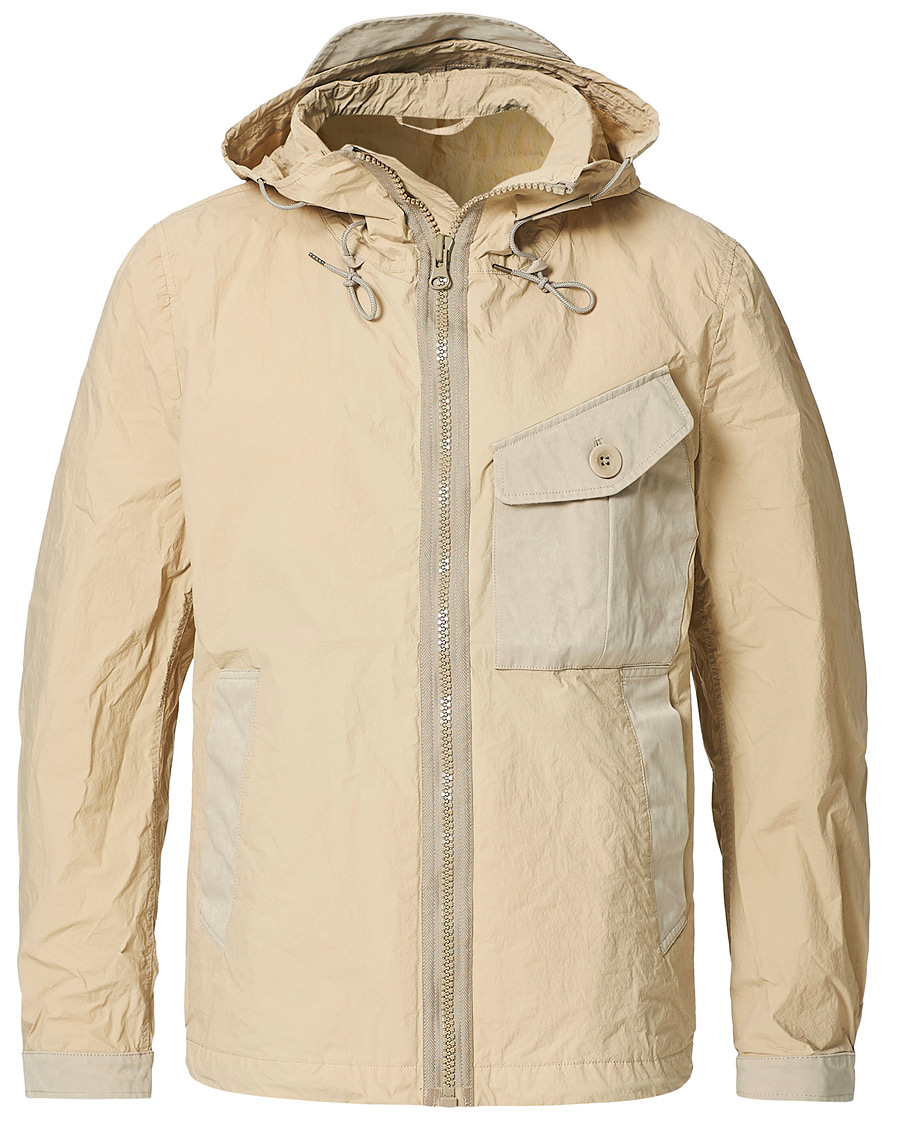 Herre | Jakker | Ten c | Garment Dyed Nylon Hood Jacket Beige
