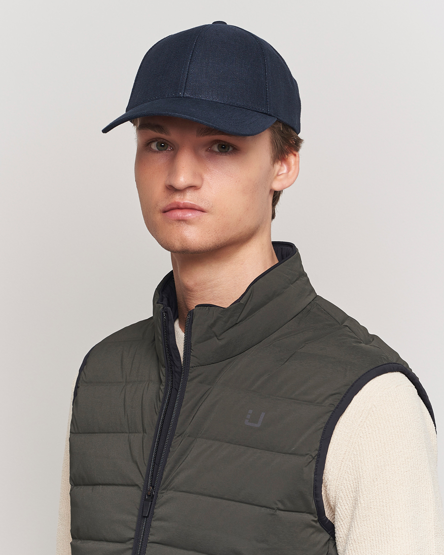 Herre | Tilbehør | Varsity Headwear | Linen Baseball Cap Deep Sea Navy