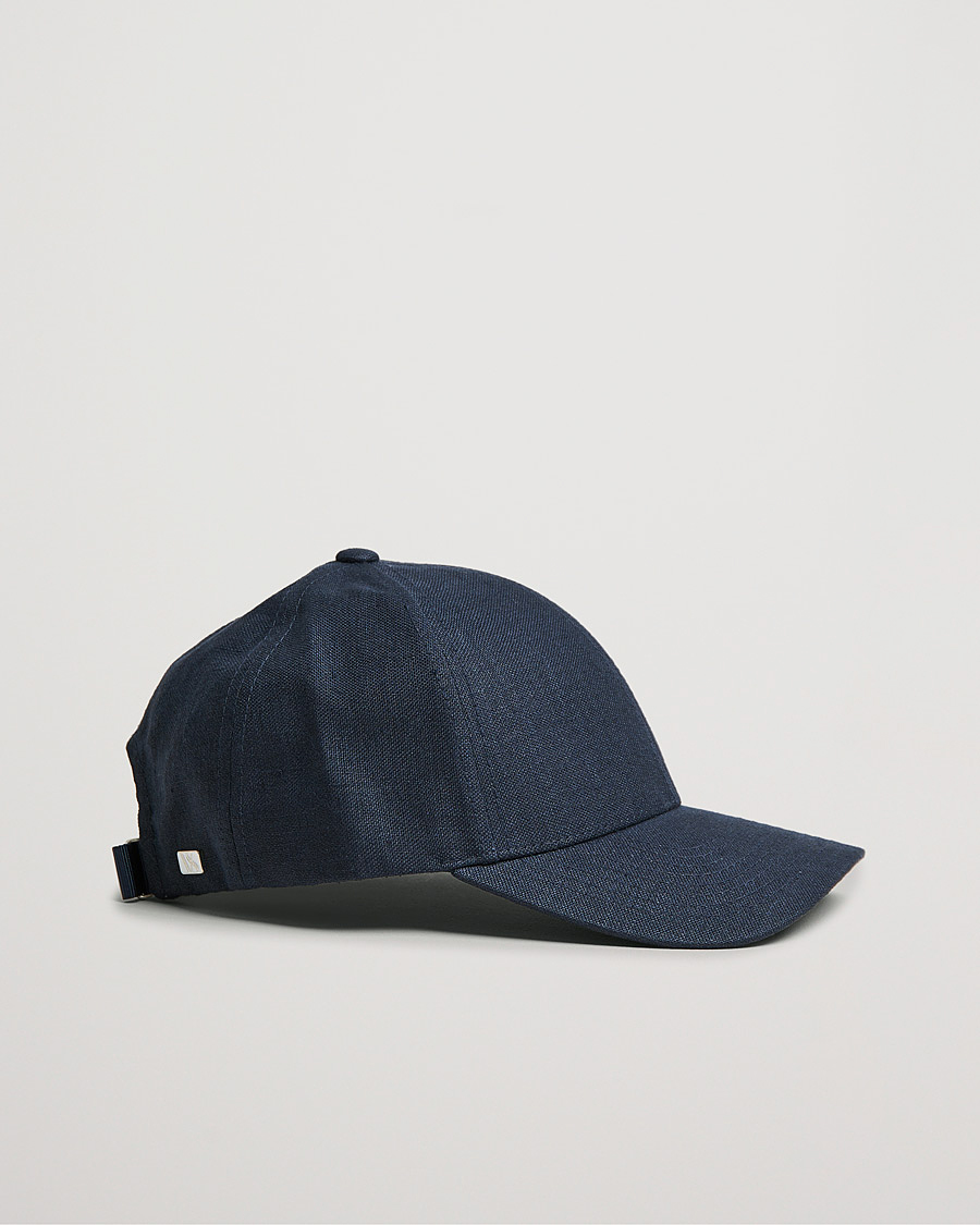 Herre | Hatte & kasketter | Varsity Headwear | Linen Baseball Cap Deep Sea Navy