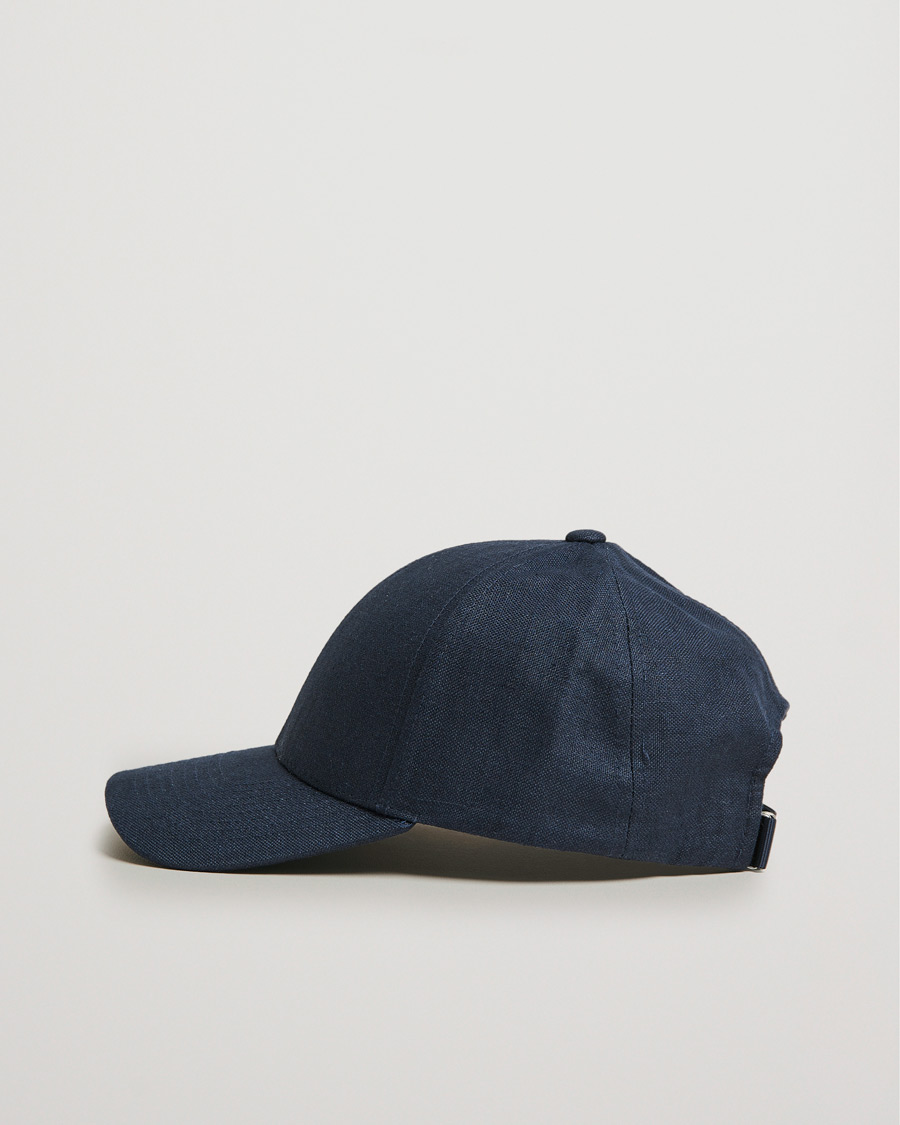 Herre | Hatte & kasketter | Varsity Headwear | Linen Baseball Cap Deep Sea Navy