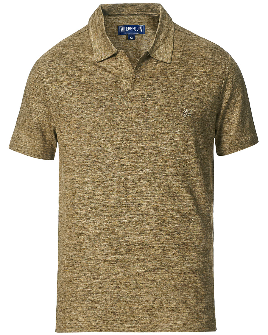 Herre | Polotrøjer | Vilebrequin | Jersey Linen Polo Olive Chine