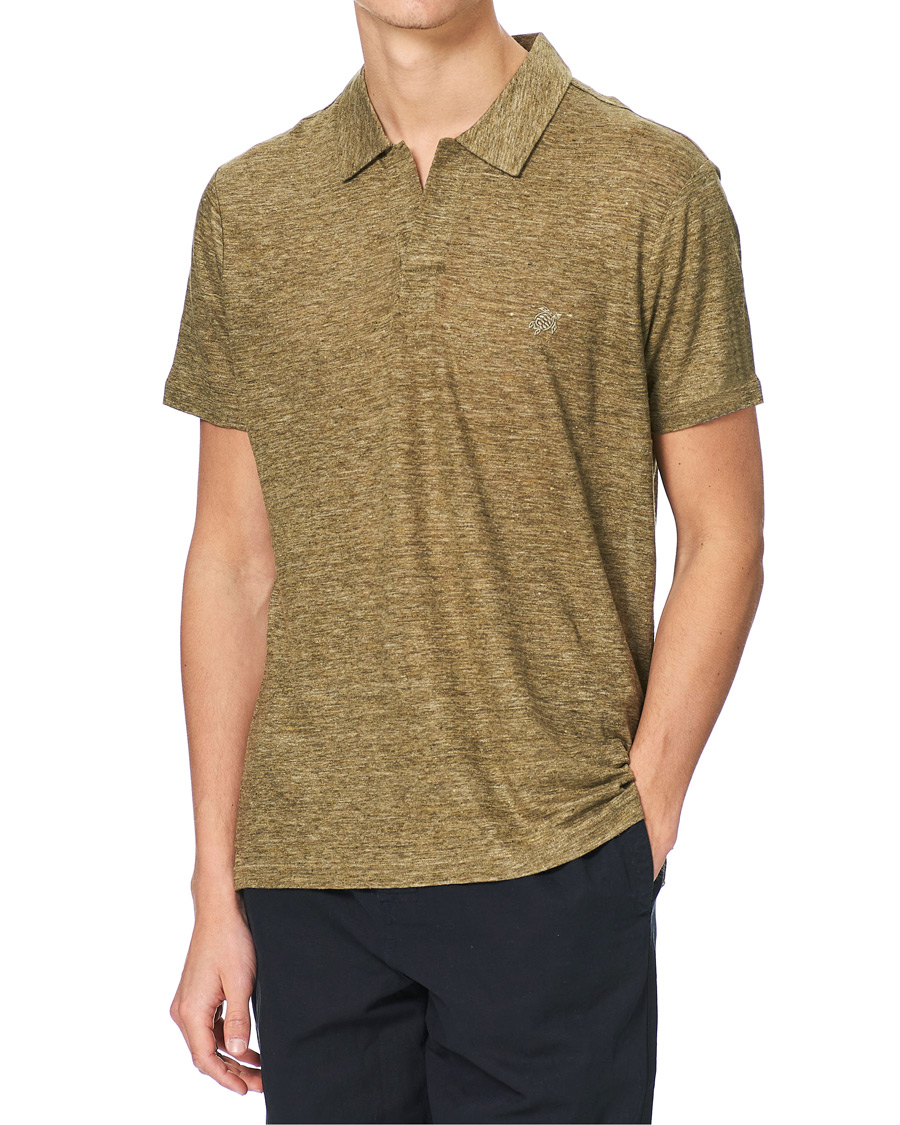 Herre | Polotrøjer | Vilebrequin | Jersey Linen Polo Olive Chine