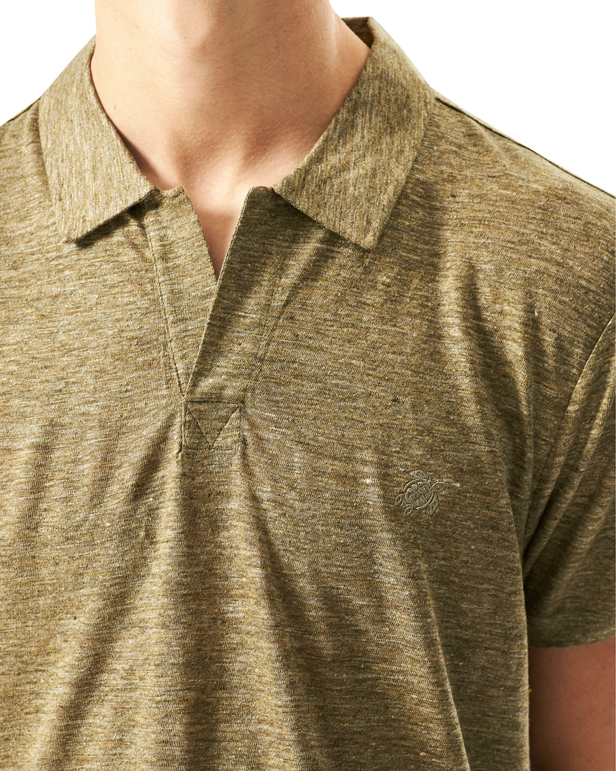 Herre | Polotrøjer | Vilebrequin | Jersey Linen Polo Olive Chine