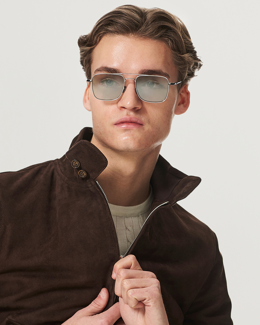 Herre | Firkantede solbriller | Brioni | BR0101S Sunglasses Silver/Green