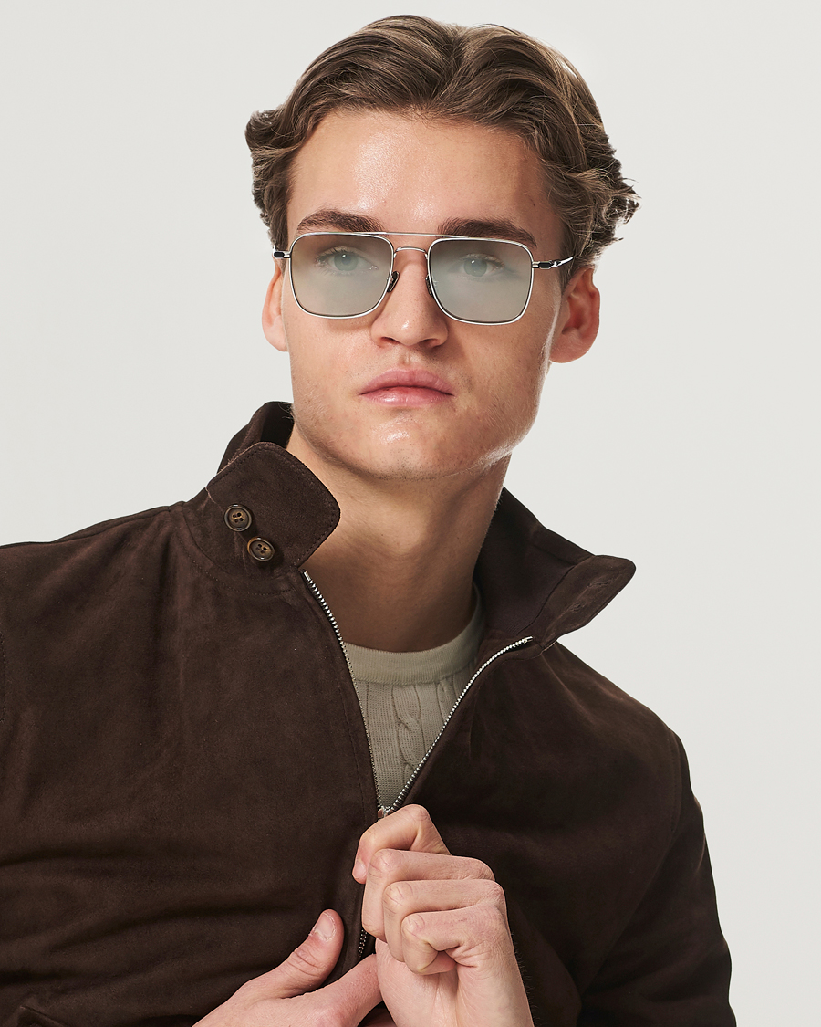 Herre | Brioni BR0101S Sunglasses Silver/Green | Brioni | BR0101S Sunglasses Silver/Green