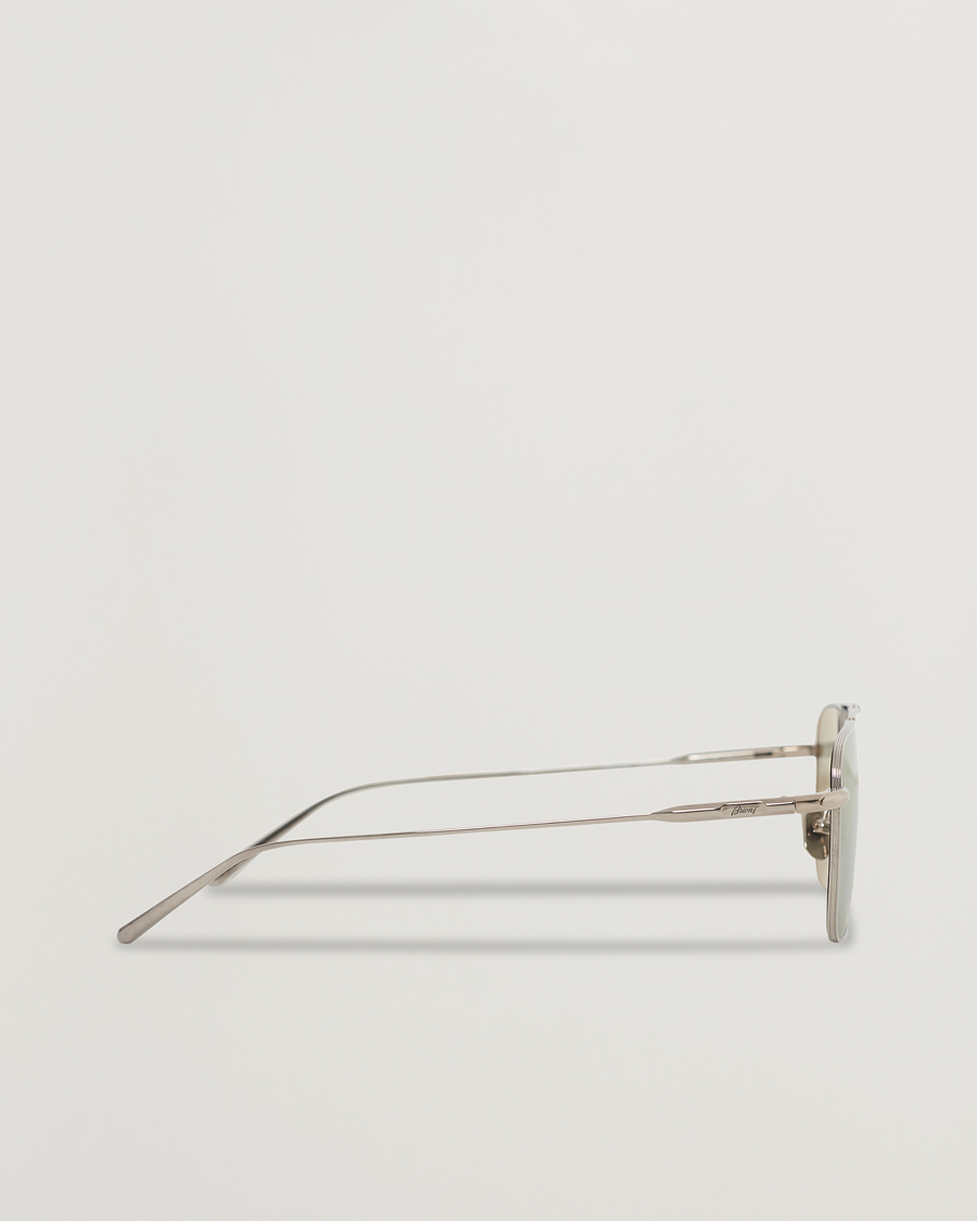 Herre | Brioni BR0101S Sunglasses Silver/Green | Brioni | BR0101S Sunglasses Silver/Green