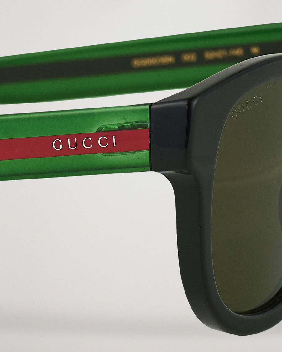 Herre | Gucci GG0003SN Sunglasses Black/Green | Gucci | GG0003SN Sunglasses Black/Green