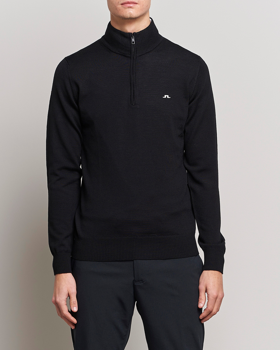 Herre | Tøj | J.Lindeberg | Kian Tour Merino Half Zip Black