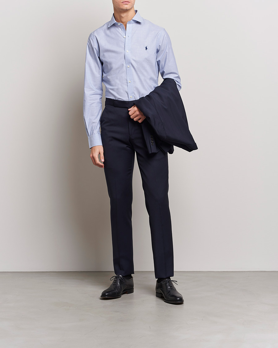 Herre | Wardrobe basics | Polo Ralph Lauren | Slim Fit Poplin Cut Away Dress Shirt Light Blue