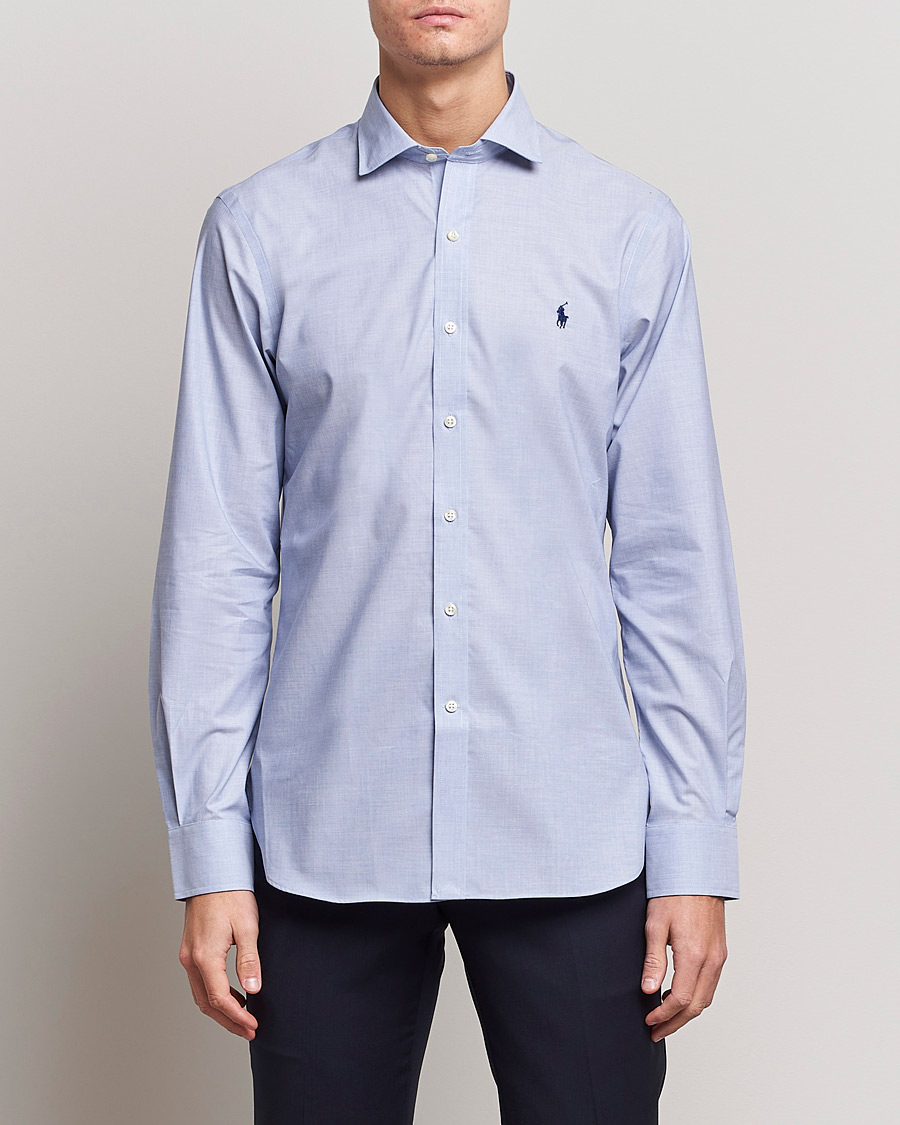 Herre | Businesskjorter | Polo Ralph Lauren | Slim Fit Poplin Cut Away Dress Shirt Light Blue