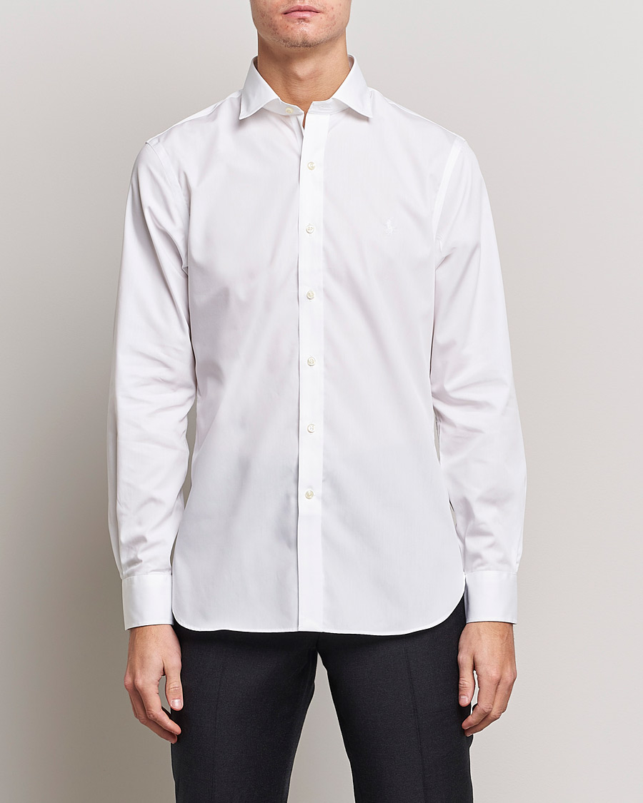 Herre |  | Polo Ralph Lauren | Slim Fit Poplin Cut Away Dress Shirt White