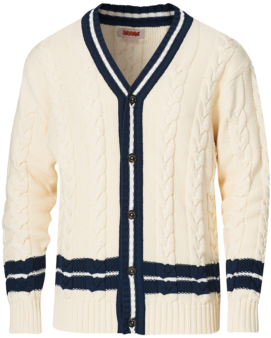 Herre | Trøjer | Baracuta | Cotton Cable Cardigan Off White
