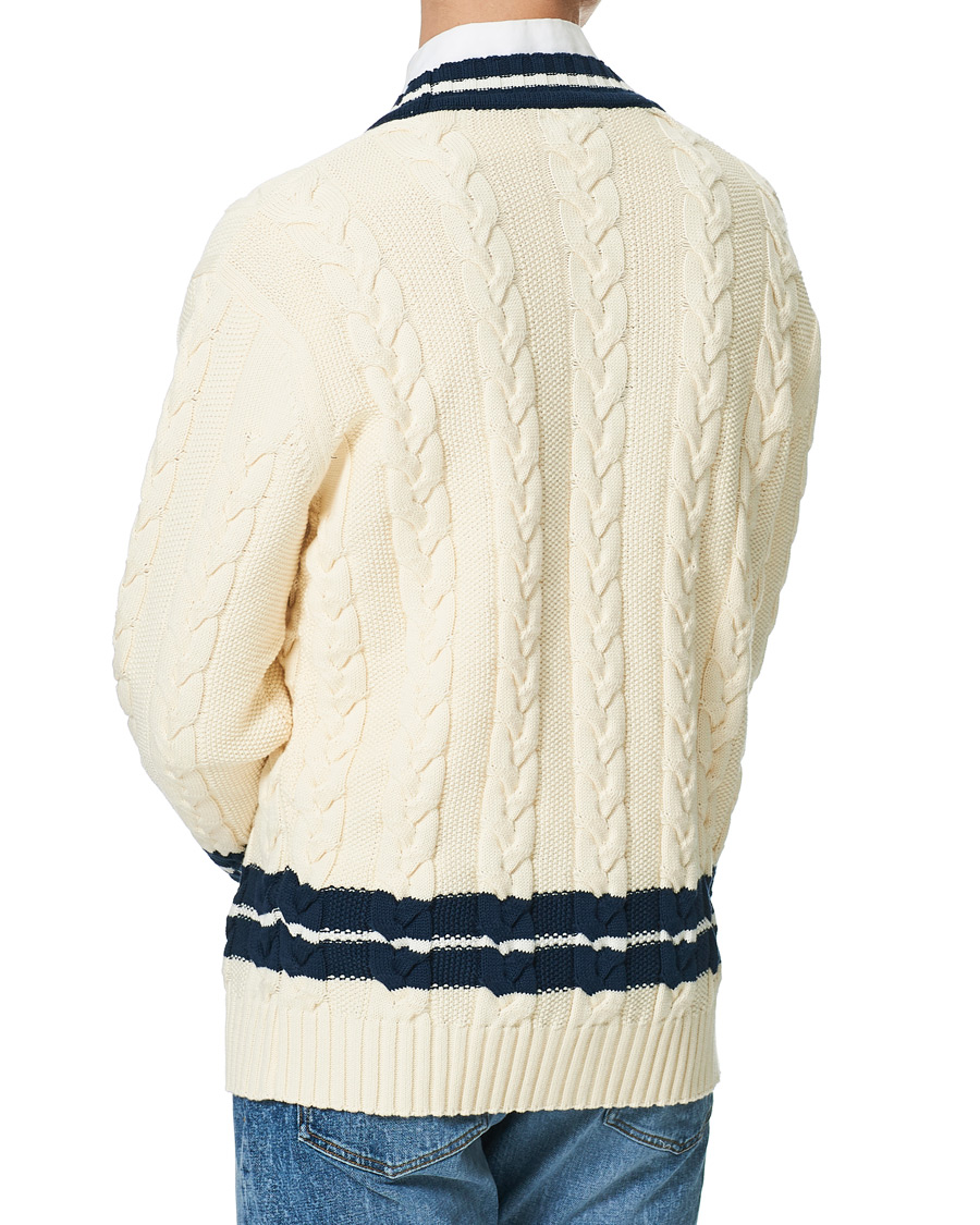 Herre | Trøjer | Baracuta | Cotton Cable Cardigan Off White