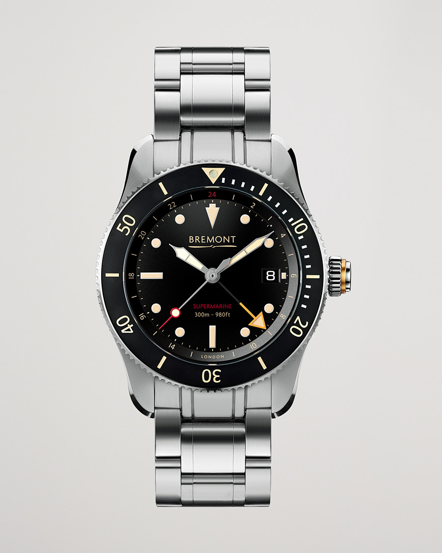 Herre | Stållænke | Bremont | S302 Supermarine GMT 40mm Steel Bracelet Black Dial