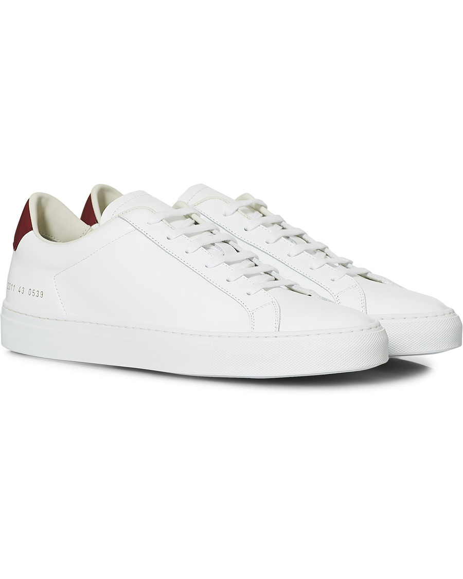 Herre | Common Projects Retro Low Sneaker White/Red | Common Projects | Retro Low Sneaker White/Red