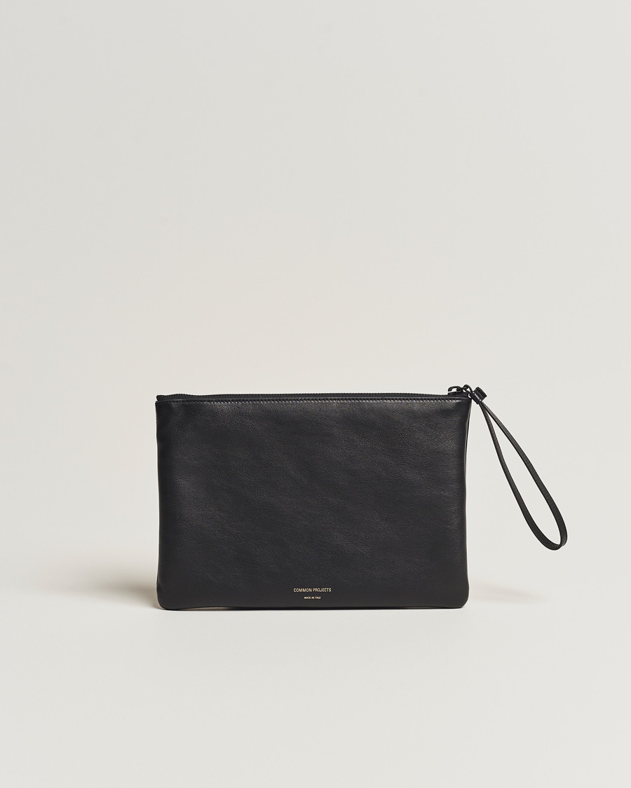 Herre | Common Projects Medium Flat Nappa Leather Pouch Black | Common Projects | Medium Flat Nappa Leather Pouch Black
