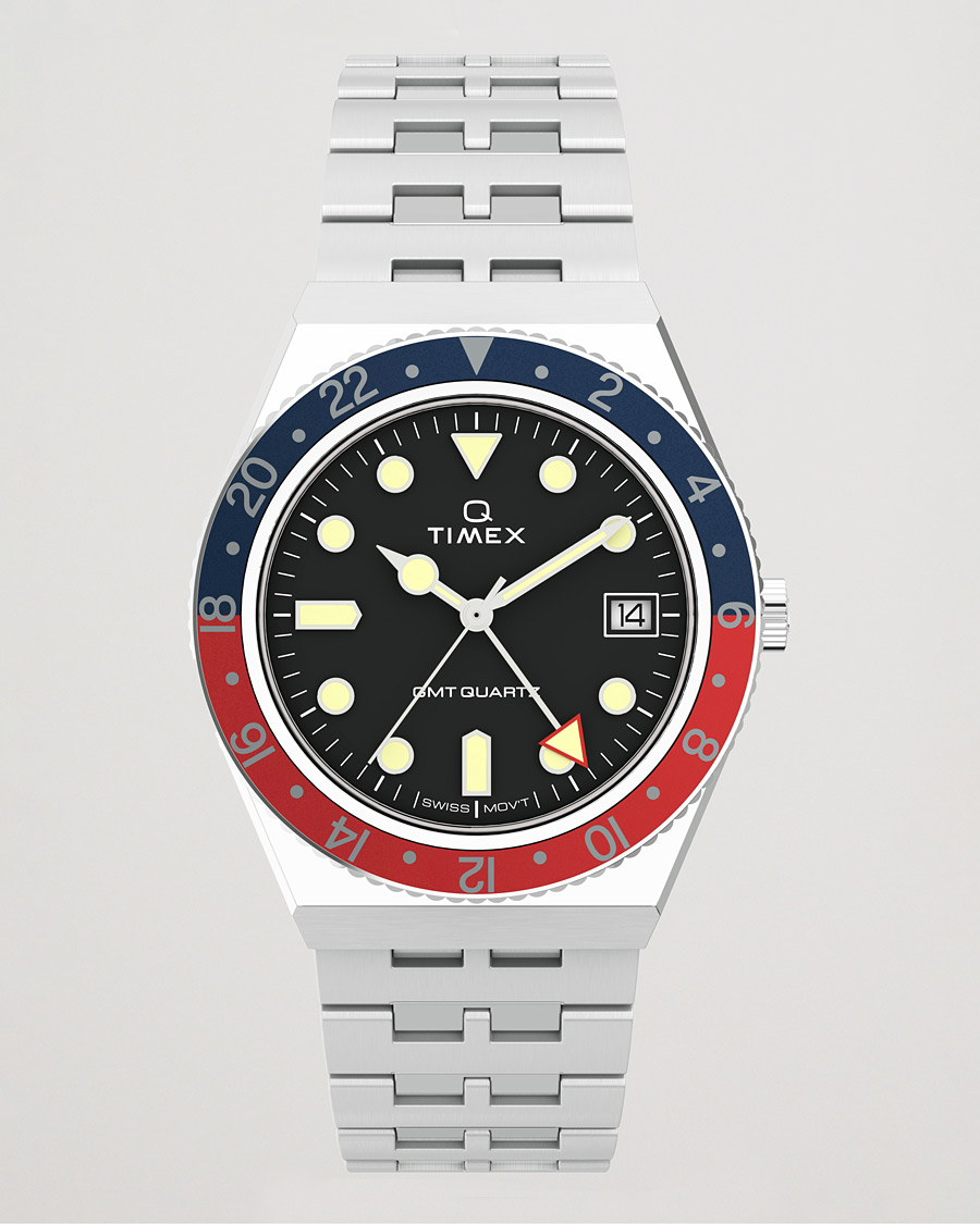 Herre | Timex Q Diver GMT 38mm Navy/Red | Timex | Q Diver GMT 38mm Navy/Red
